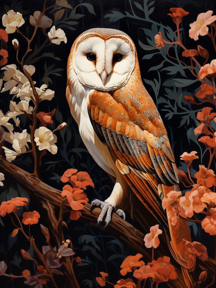Dark And Moody Botanical Barn Owl 4