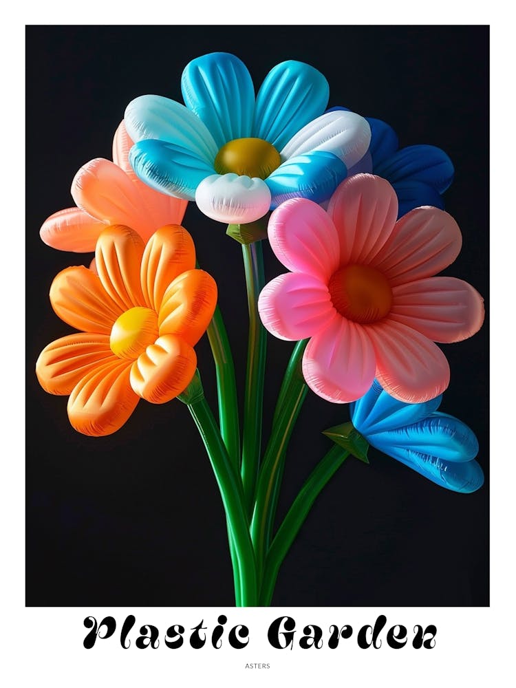 Bright Inflatable Flowers Poster Asters 3