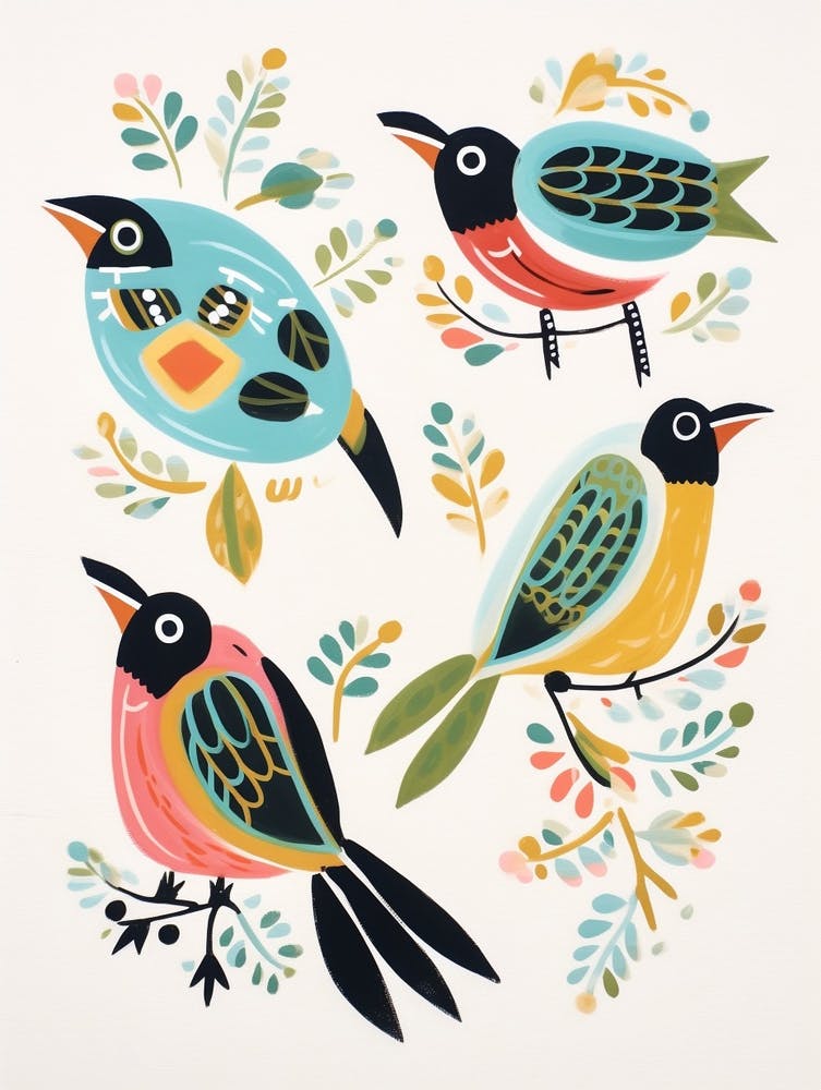 Folk Style Bird Painting Kiwi 4