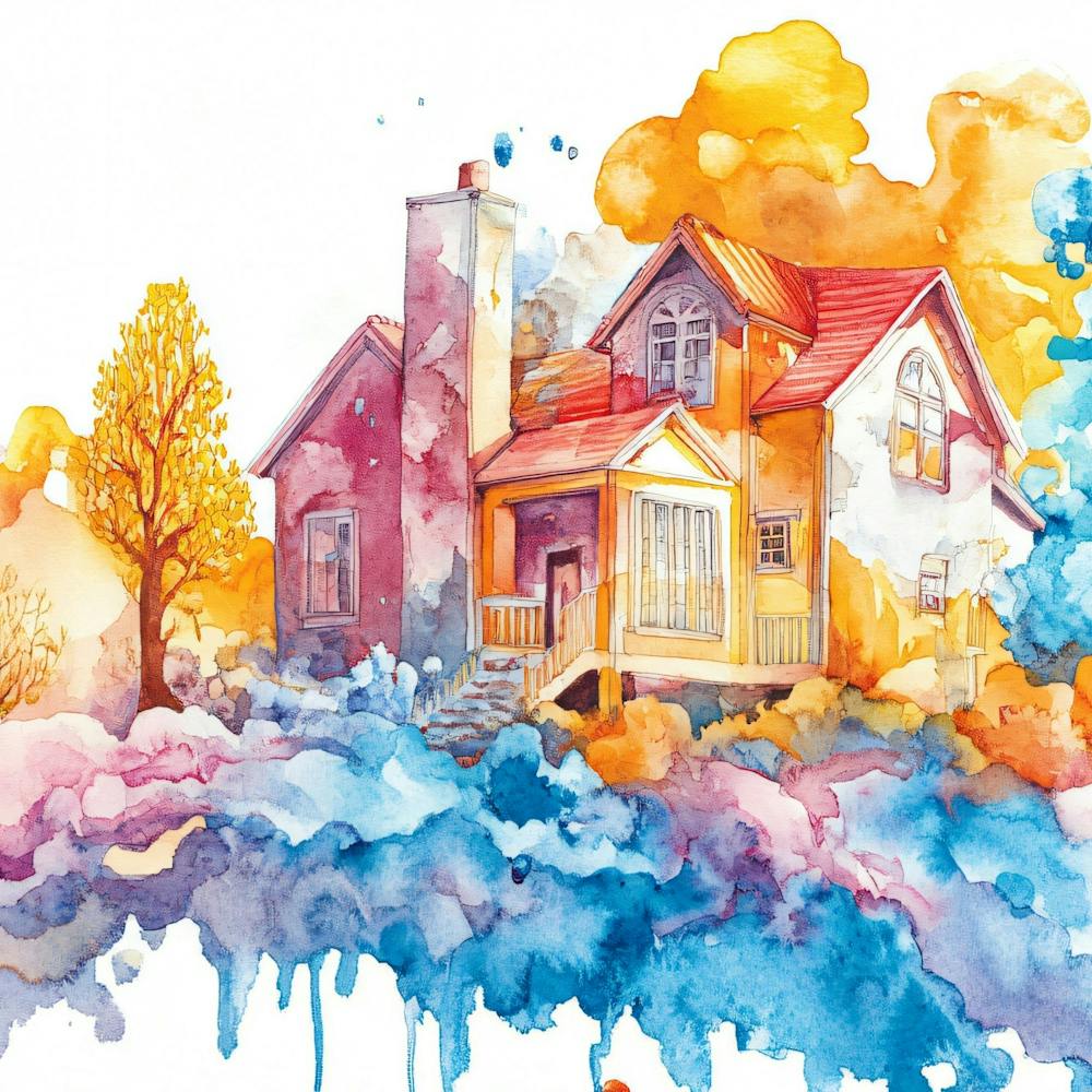 Watercolor House Painting 1