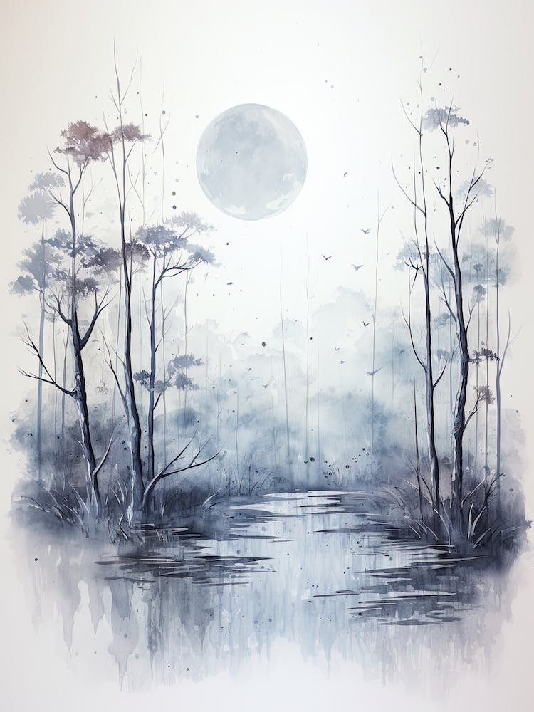 Watercolour Of Sherwood Forest   England 7