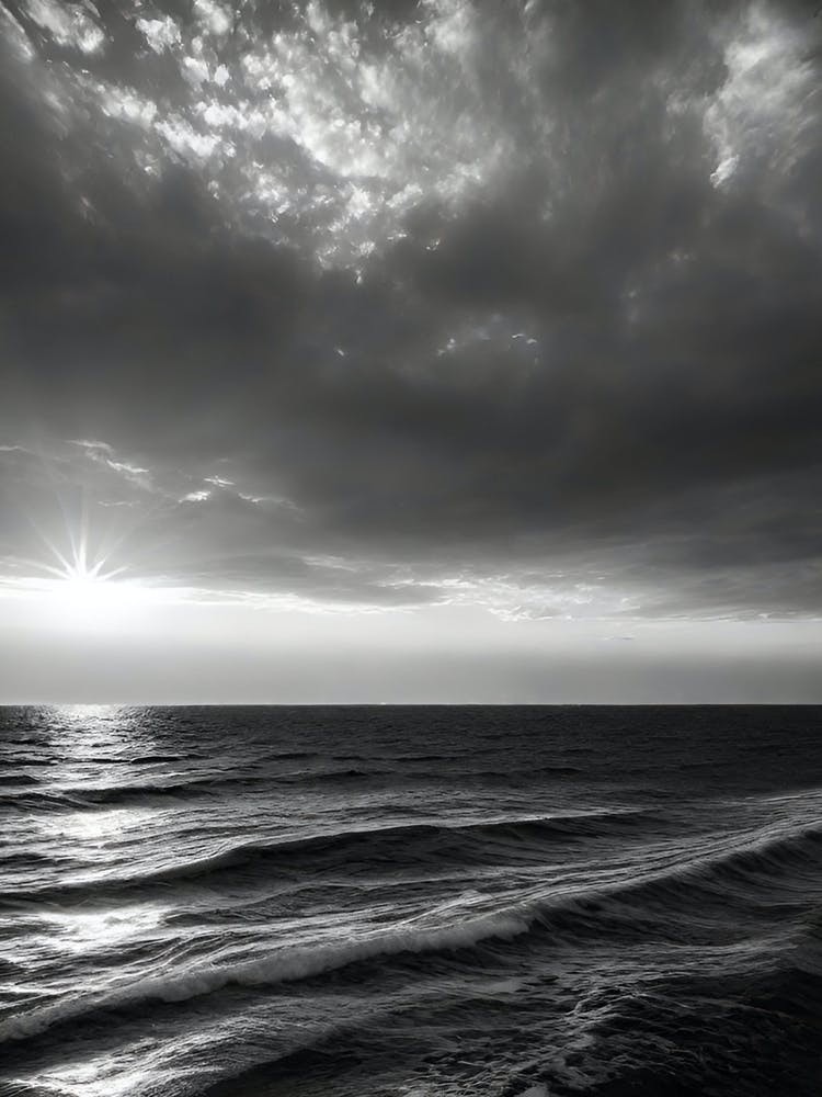 Black And White Seascape 12