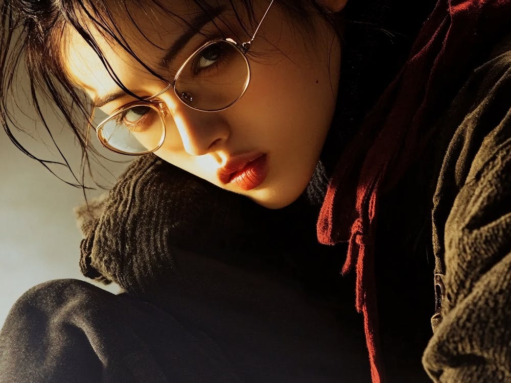 Asian Girl With Glasses