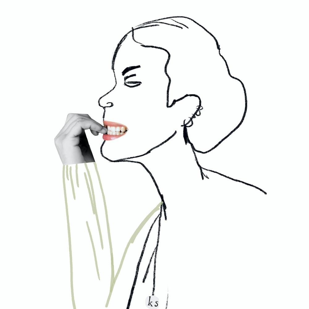 Nail Biter Collage Drawing 