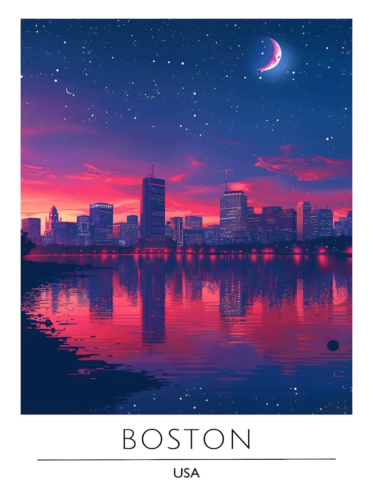 Boston Skyline At Night