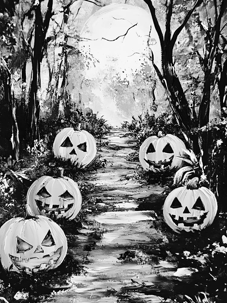Halloween Pumpkins In The Woods 2