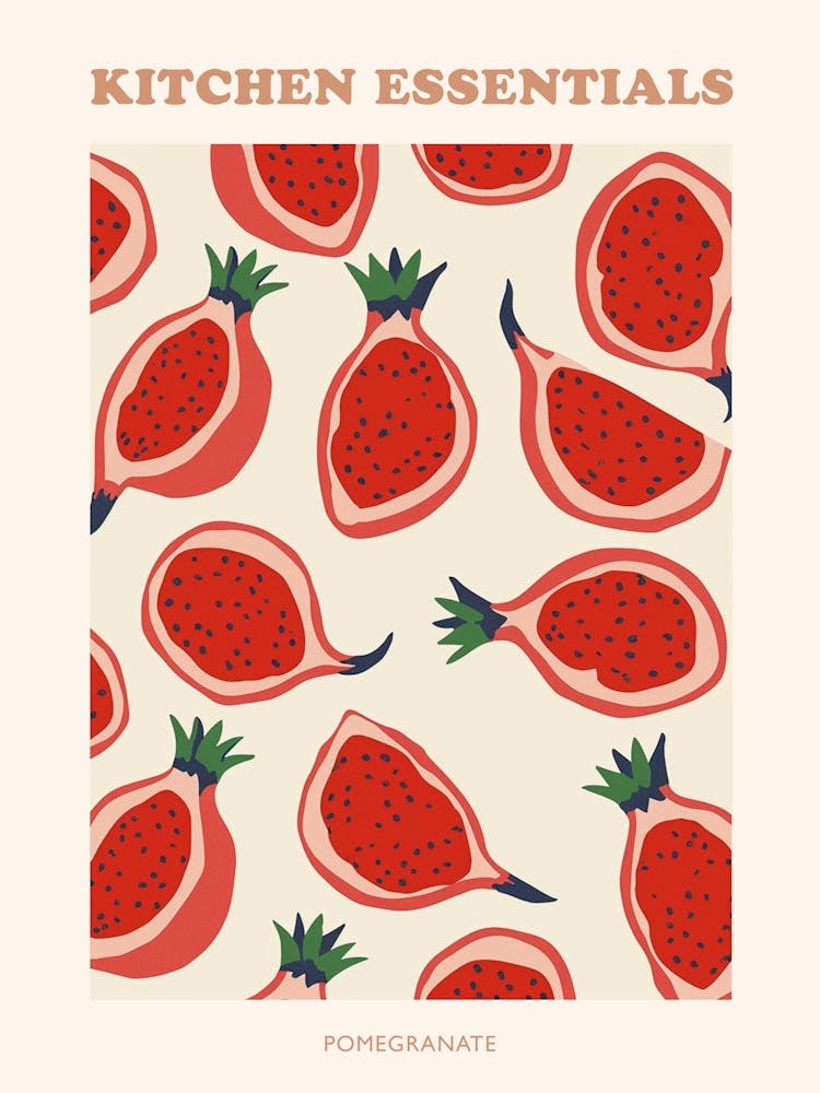 Motif de fruits de grenade Affiche 2