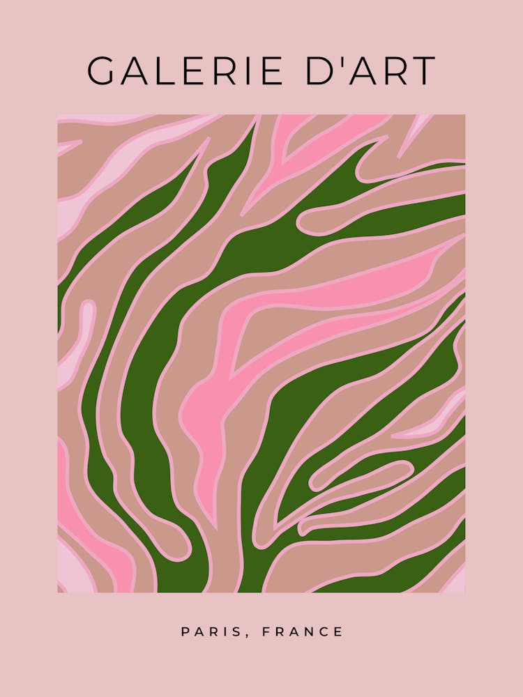 Abstract Lines Blush Pink And Green