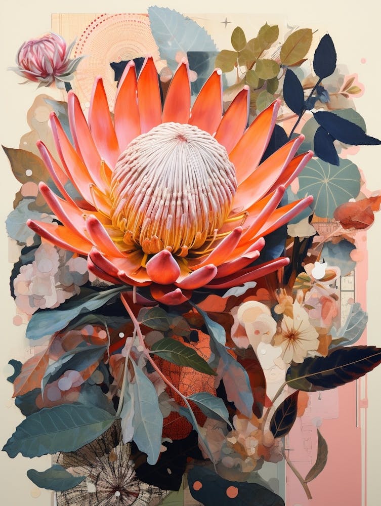 Surreal Florals Protea 2 Flower Painting
