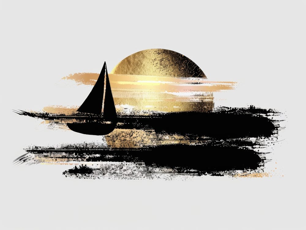 Voilier Au Coucher De Soleil 35
