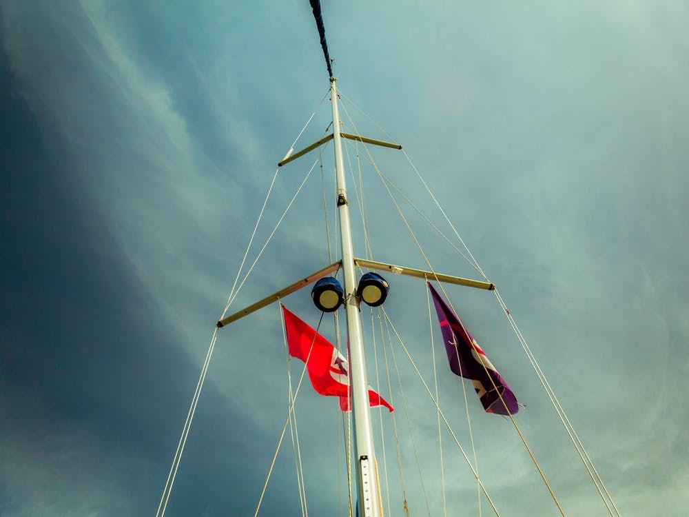 Low Angle View Of Yacht Sails