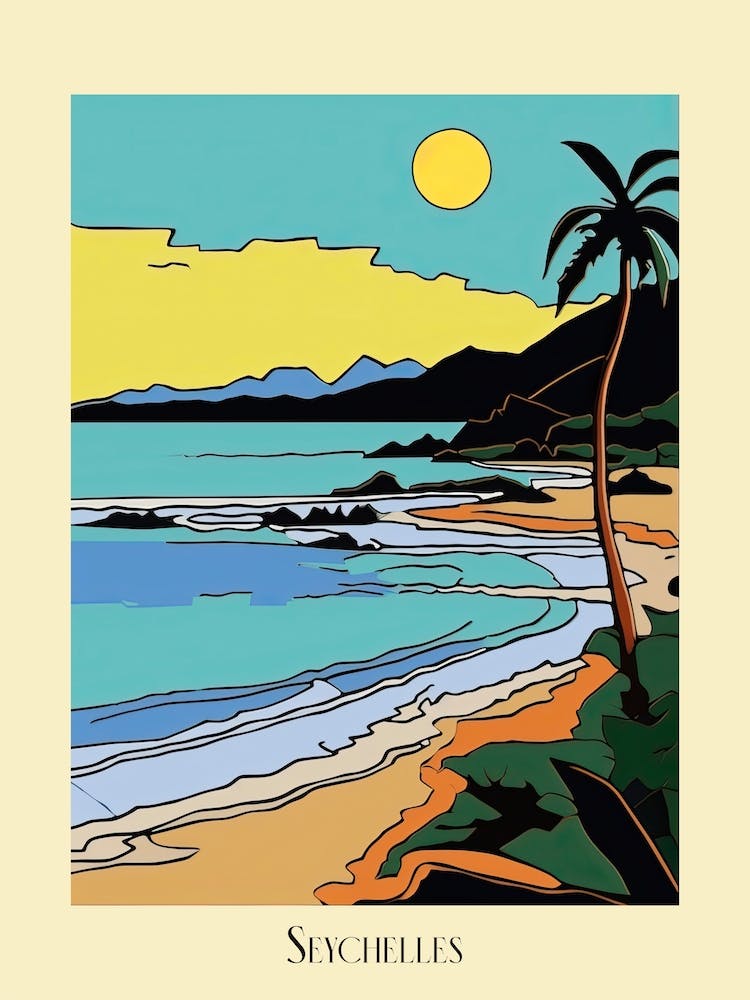 Poster im Minimal-Design-Stil der Seychellen 8