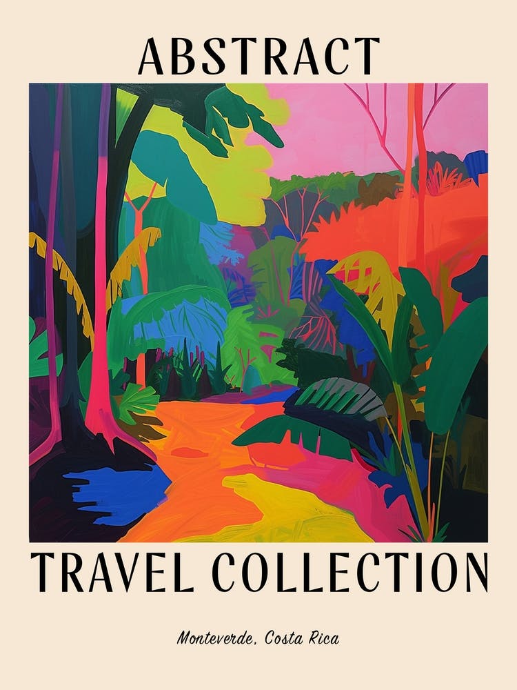 Abstract Travel Collection Poster Monteverde Costa Rica 2