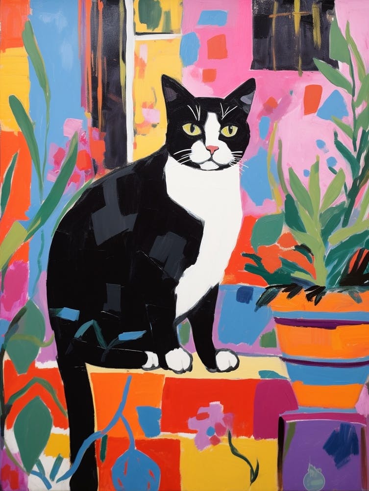 Painting Of A Cat In Marrakech Morocco