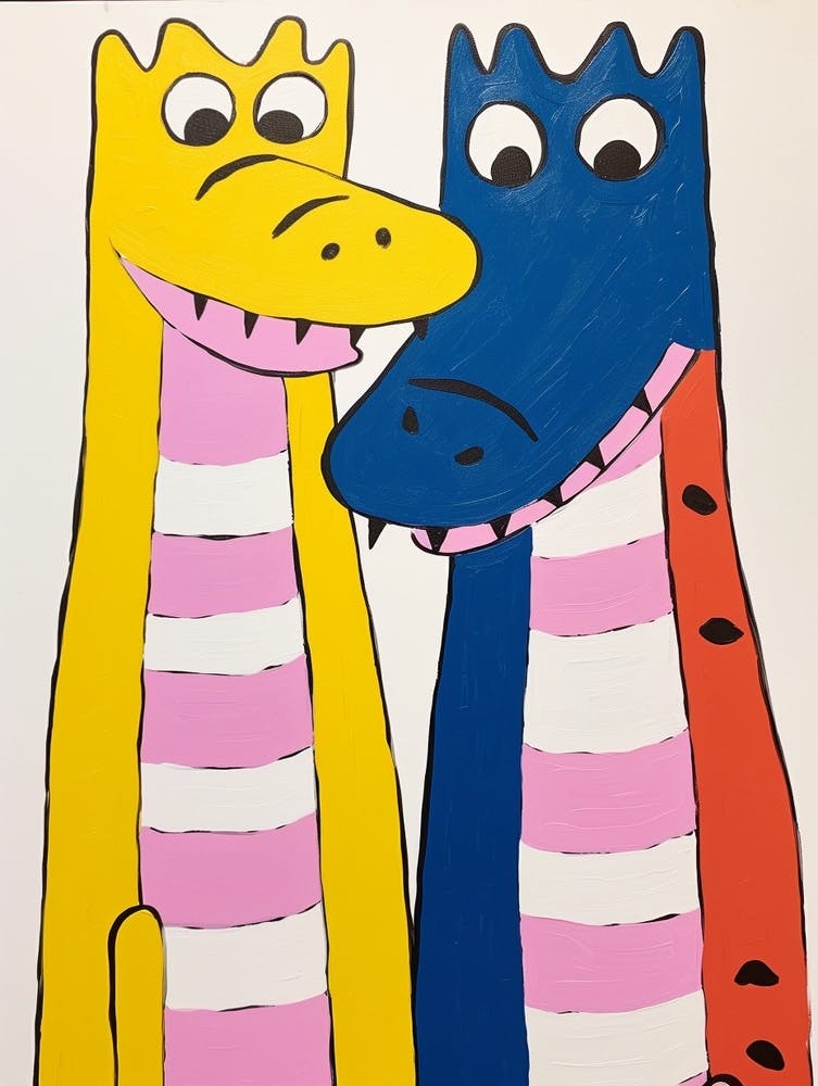 Colourful Kids Animal Art Crocodile 1