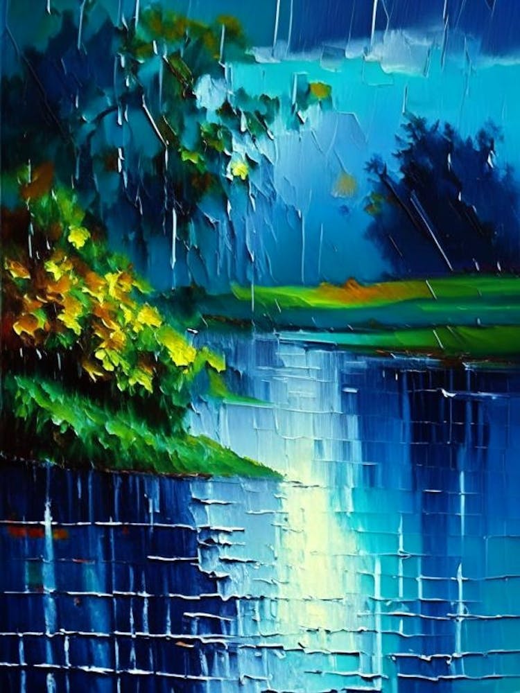 Rain Art Waterscape Impressionism 1