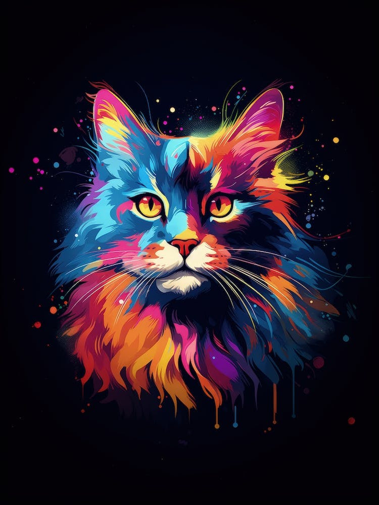 Cute Cat Pop Art painting