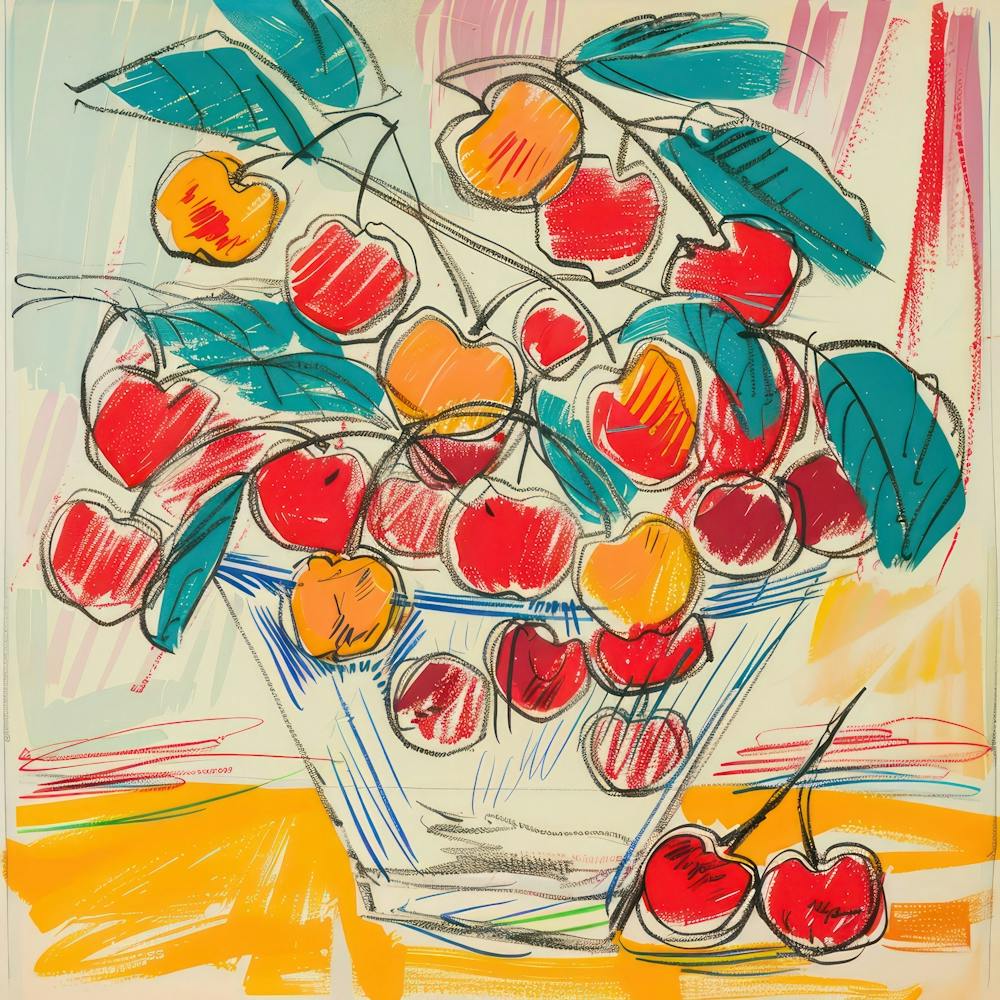 Summer Cherries Painting Matisse Style 3