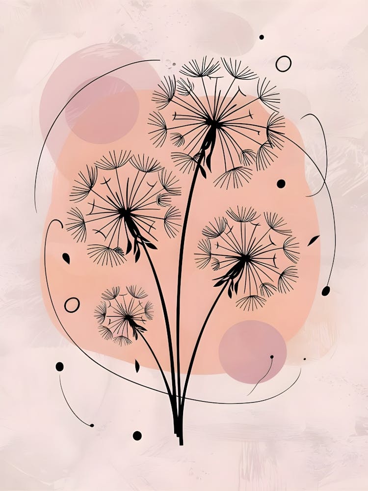 Lost in the Wind: Dandelion Seeds Drifting Away in a Dreamy Landscape