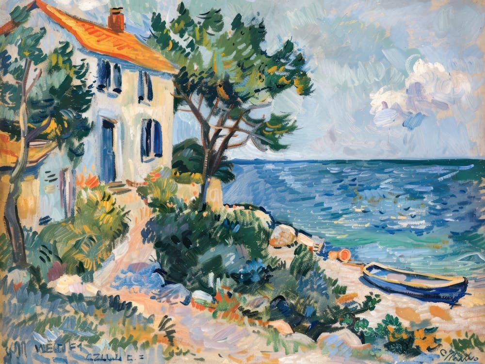 Marine Mirage Painting Inspired By Paul Cezanne