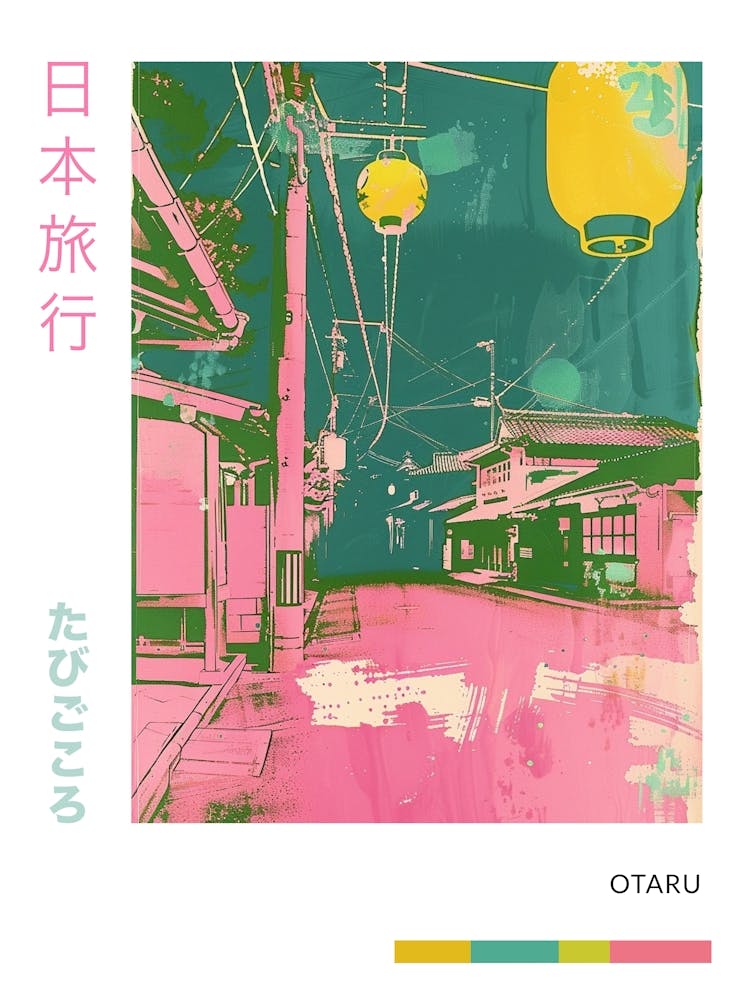 Otaru Japon Sérigraphie Duotone 1 Affiche