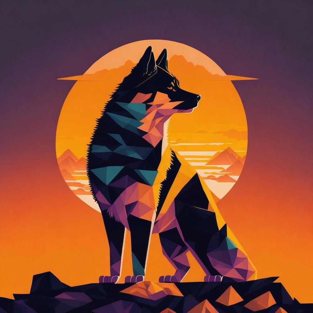 Wolf In The Sunset