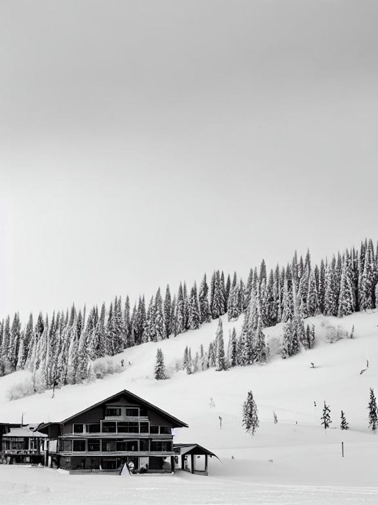 Revelstoke, Canada Black And White Skiing Poster