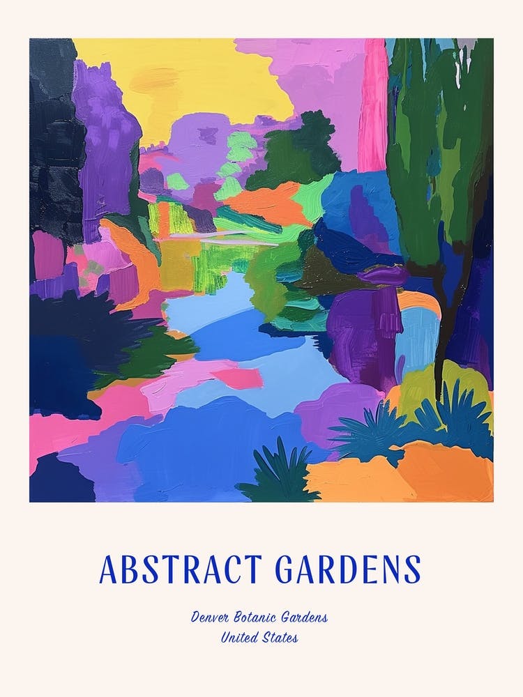 Colourful Gardens Denver Botanic Gardens Usa 1 Blue Poster
