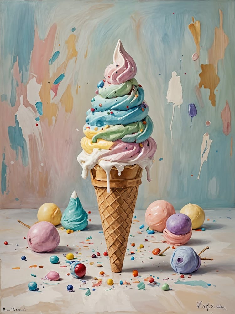 Pastel Ice Cream Cone