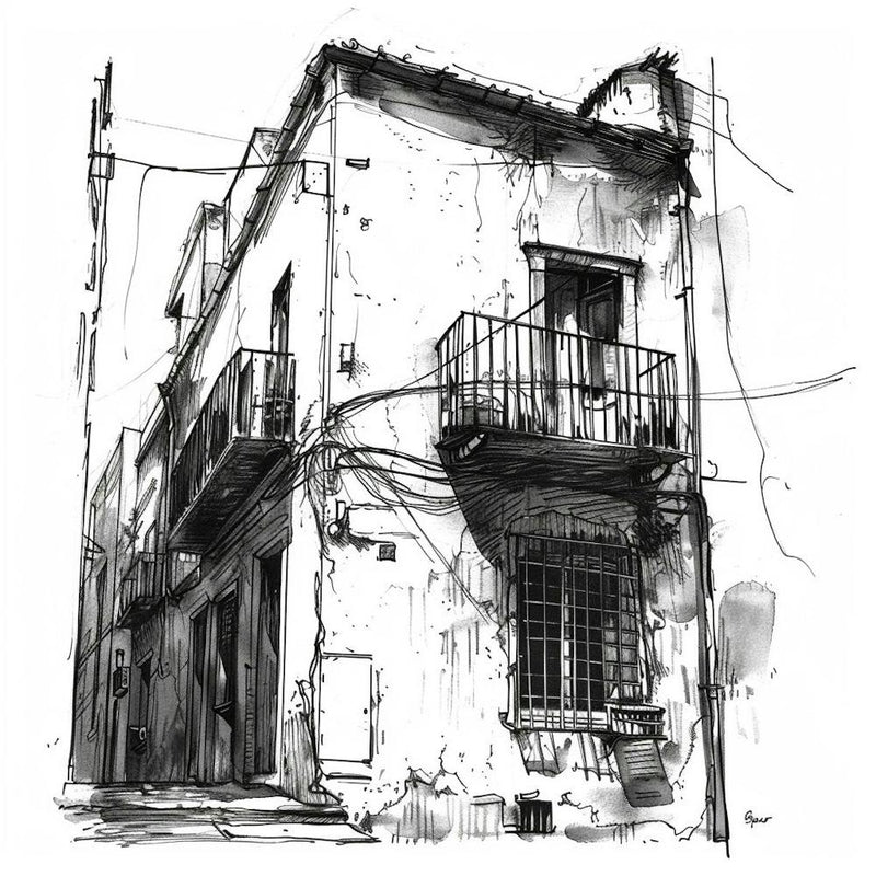 Sketch Of An Old Building