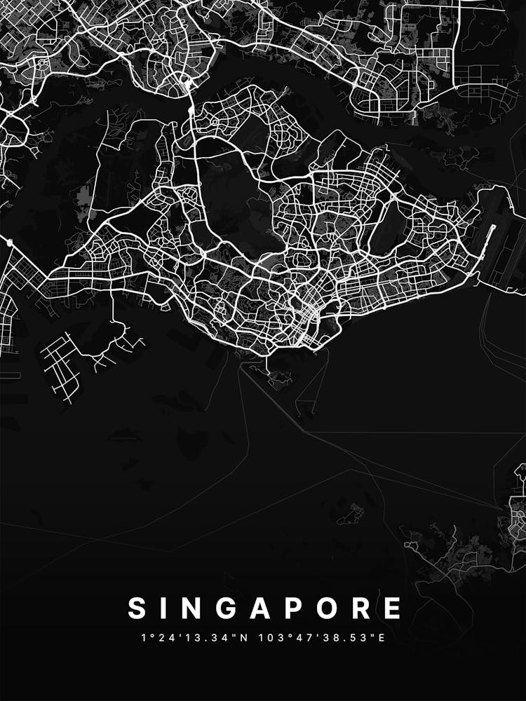 Singapore Black Map