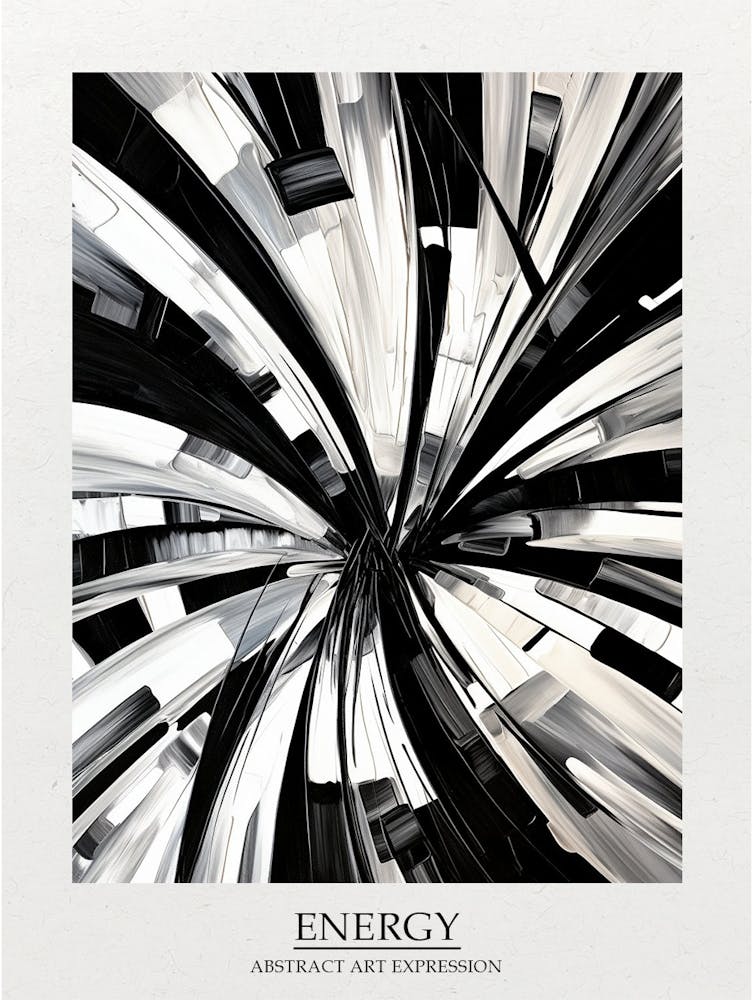 Energy Abstract Black And White 7 Poster
