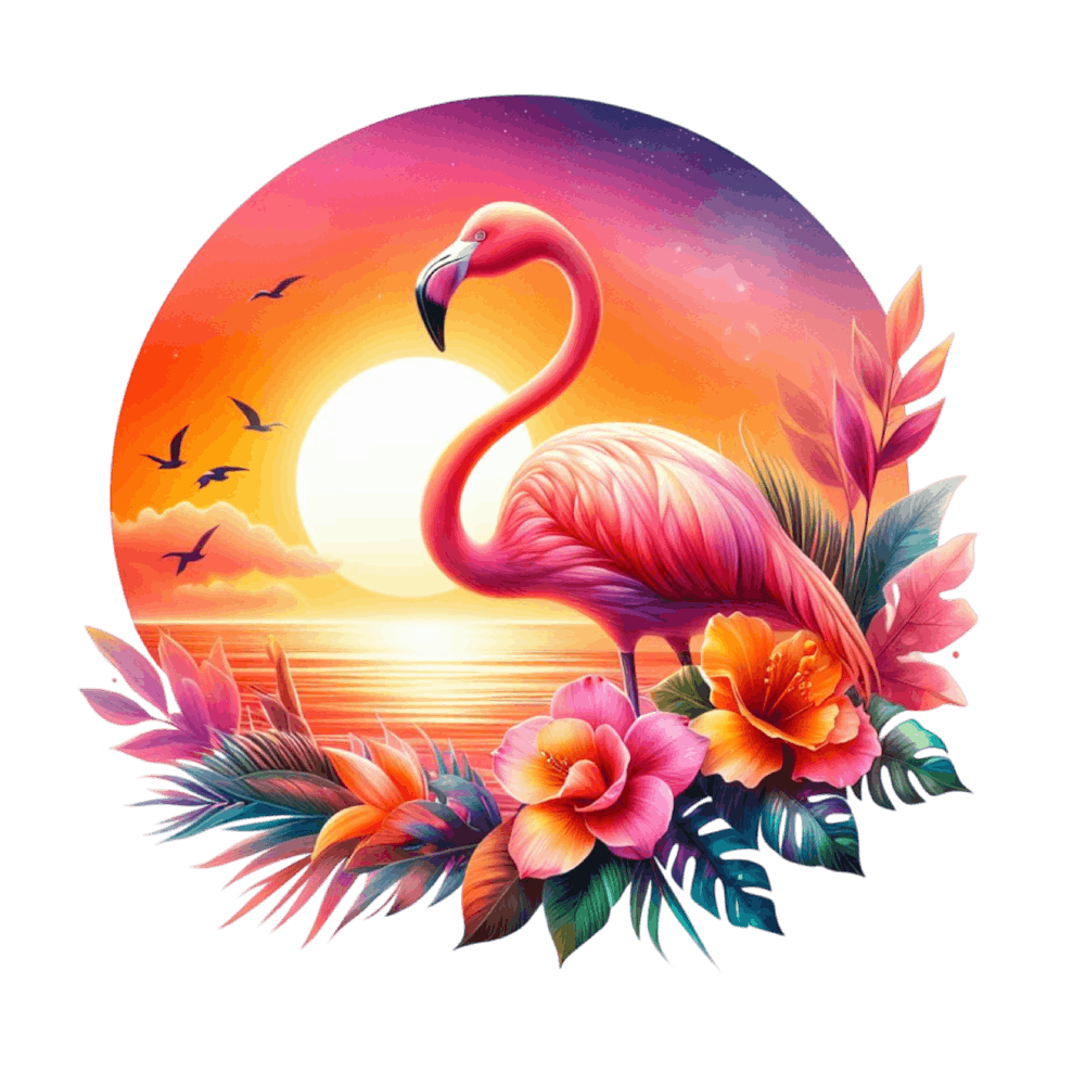 Flamingo At Sunset 6