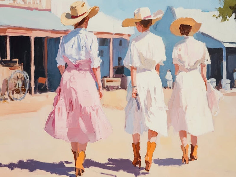 Three Women In Cowboy Hats