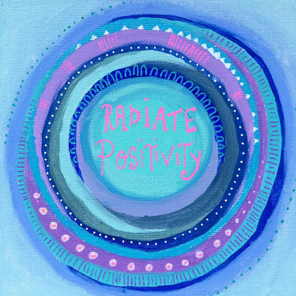 Radiate Positivity Blue Purple Uplifting Mandala