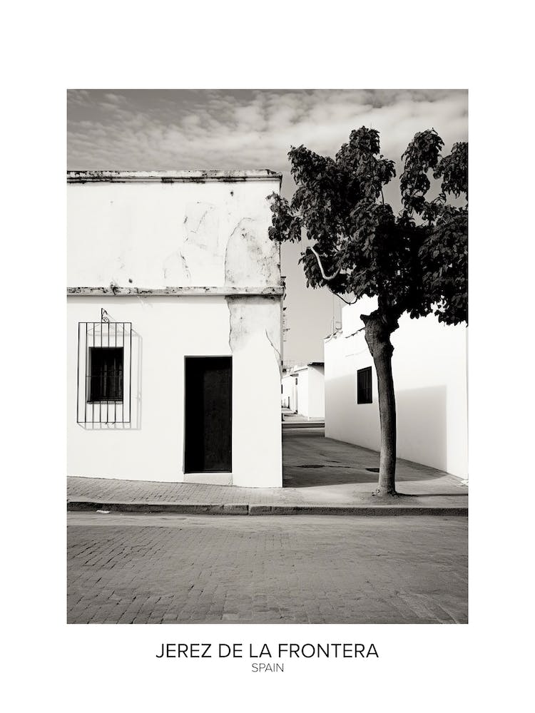Poster Of Jerez De La Frontera, Spain, Black And White Analogue Photography 4