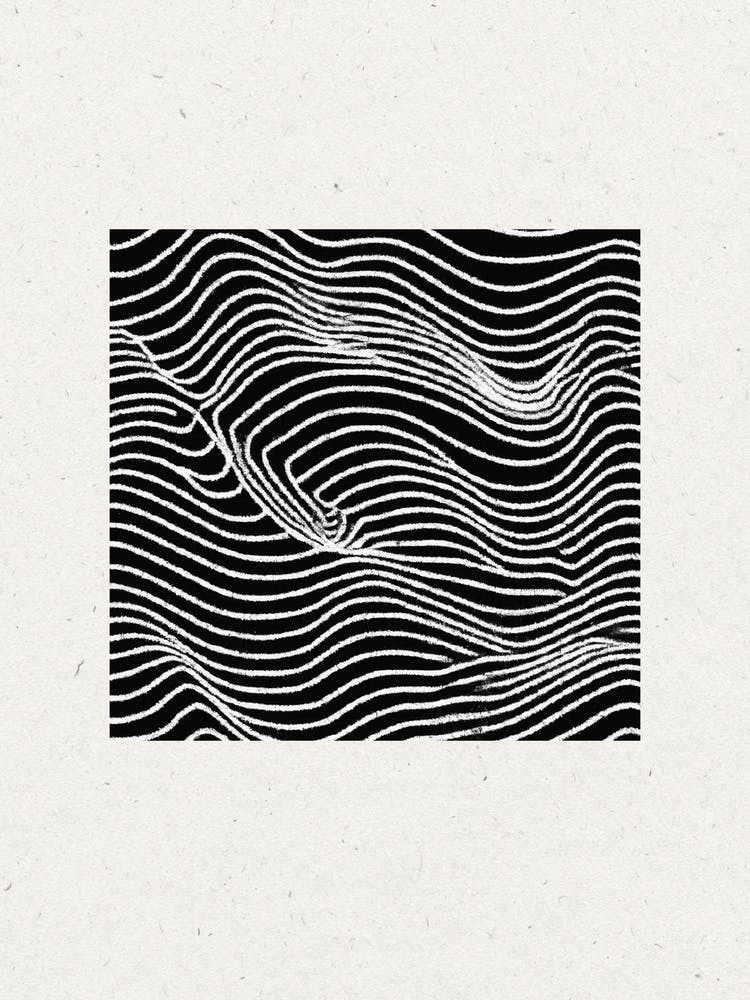 Wave Pattern Abstract Woodblock