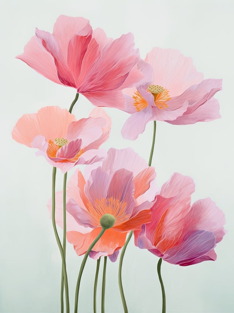 Lotus Flowers Acrylic Painting In Pastel Colours 7