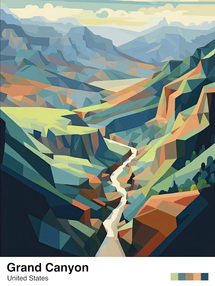 Grand Canyon   Geometric Vector Illustration 1 Poster