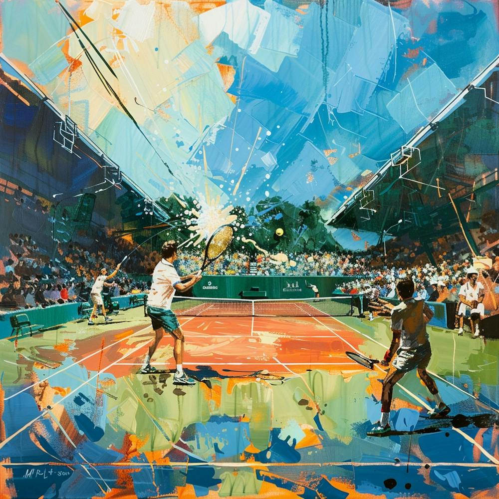 A Tennis Tournament Oil Painting Illustration 1718671492 2