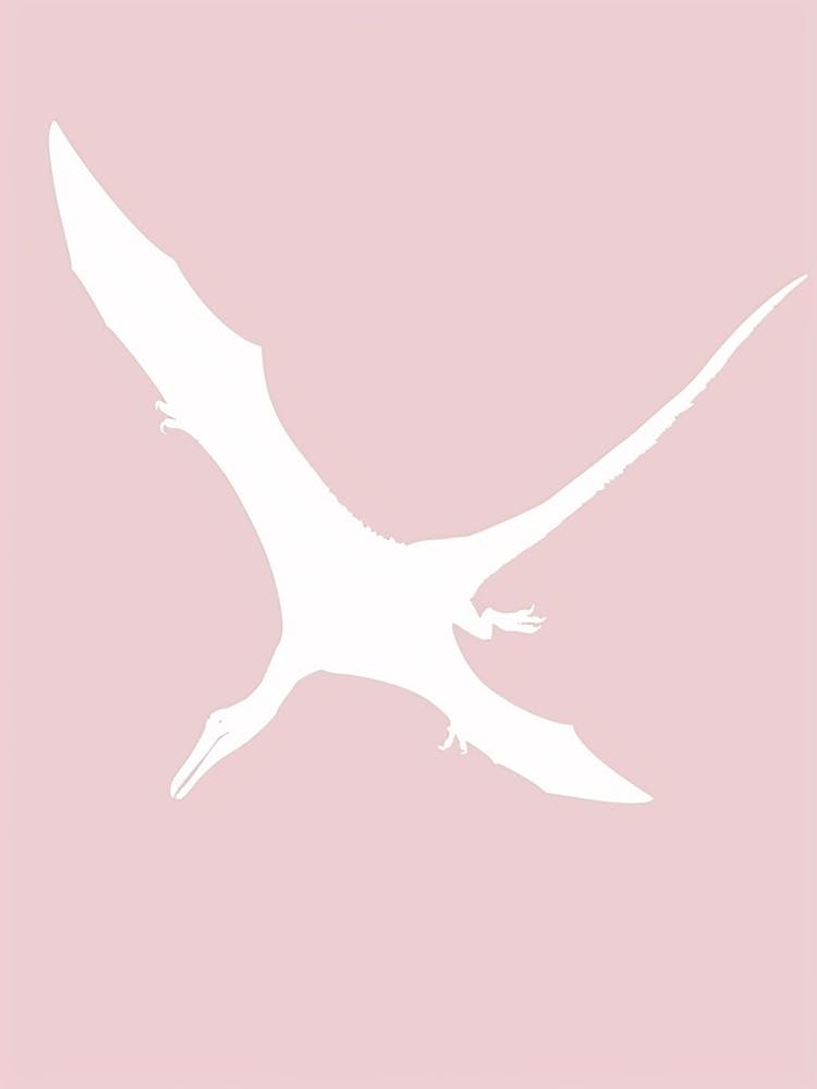 Pink Pterodactyl Dinosaur Silhouette 1