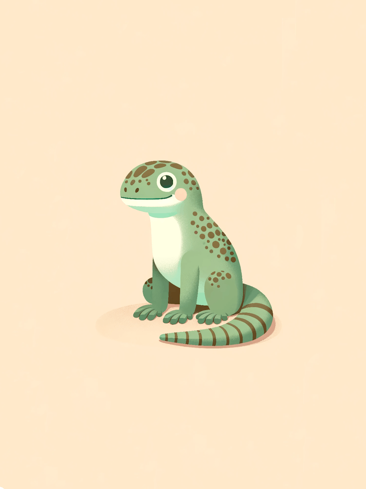 Green Lizard Baby New Born Nursery Print