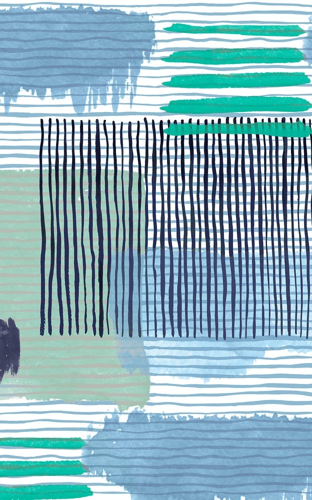 Abstract Striped Geo Green