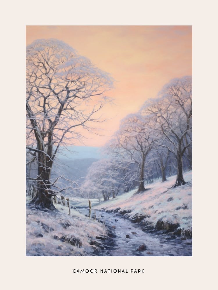 Dreamy Winter National Park Poster  Exmoor National Park England 3