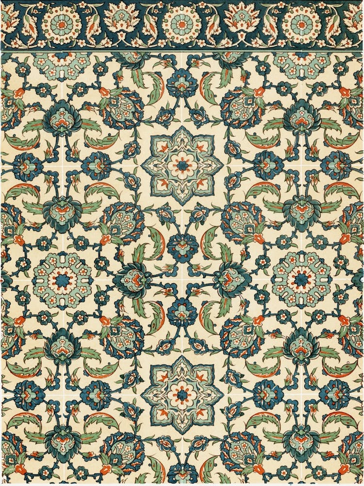 Emile Prisses D’Avennes Pattern, Plate No, 23, La Decoration Arabe, Digitally Enhanced Lithograph From Own Original