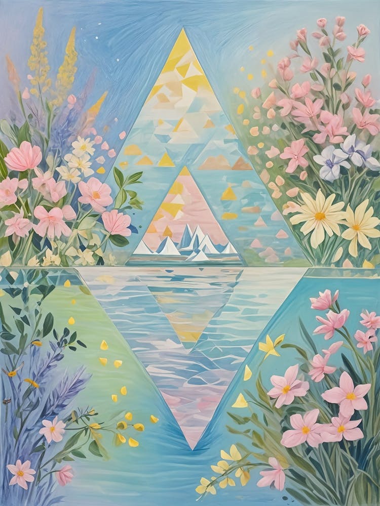 Floral Triangles In Soft Hues