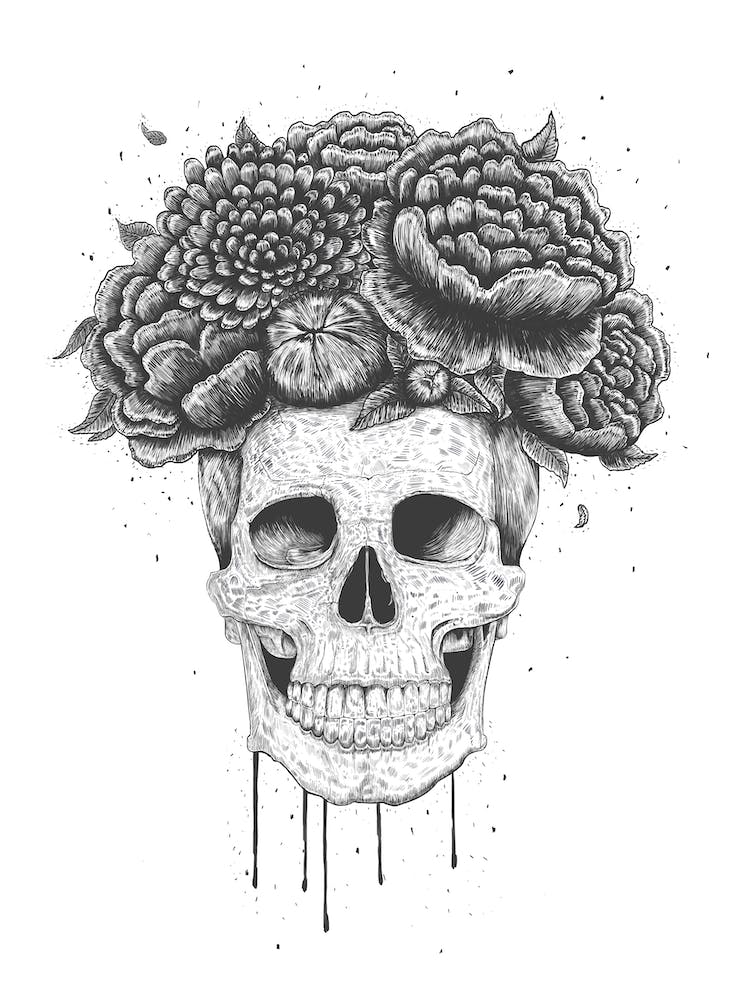 Skull With Flowers