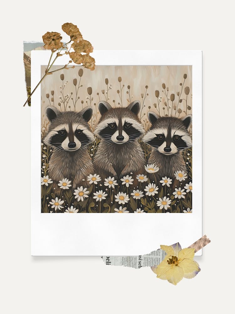 Scrapbook Raccons Fairycore Painting 4