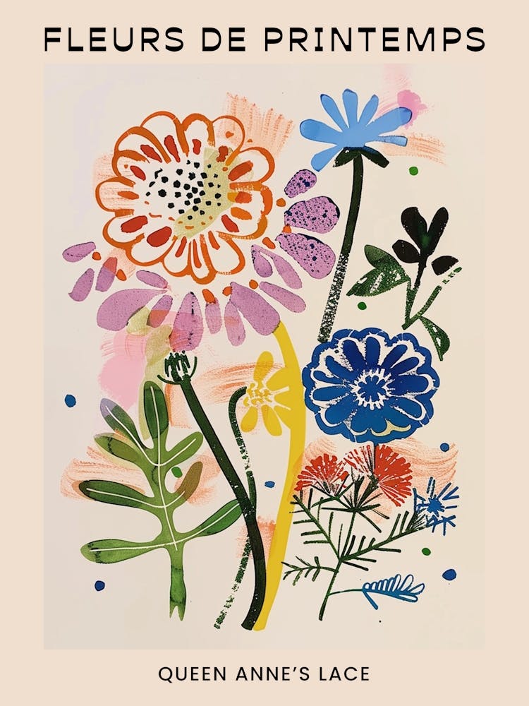 Spring Floral French Poster  Queen Annes Lace 3