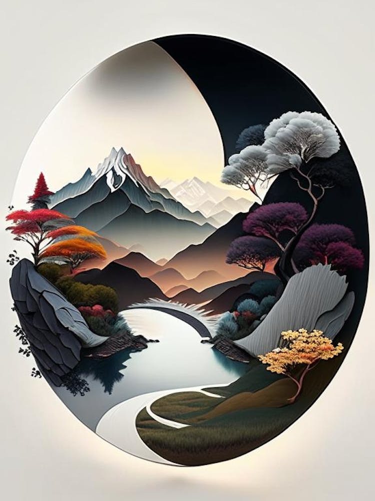 Landscapes 17, Yin and Yang Illustration